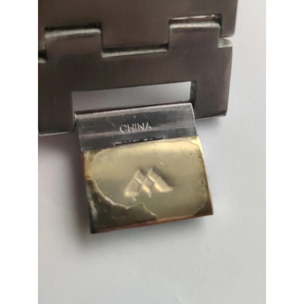 Vtg Waltham Watch XAX71 Men Gold Stainless Steel Rectangular Dial Japan Movement
